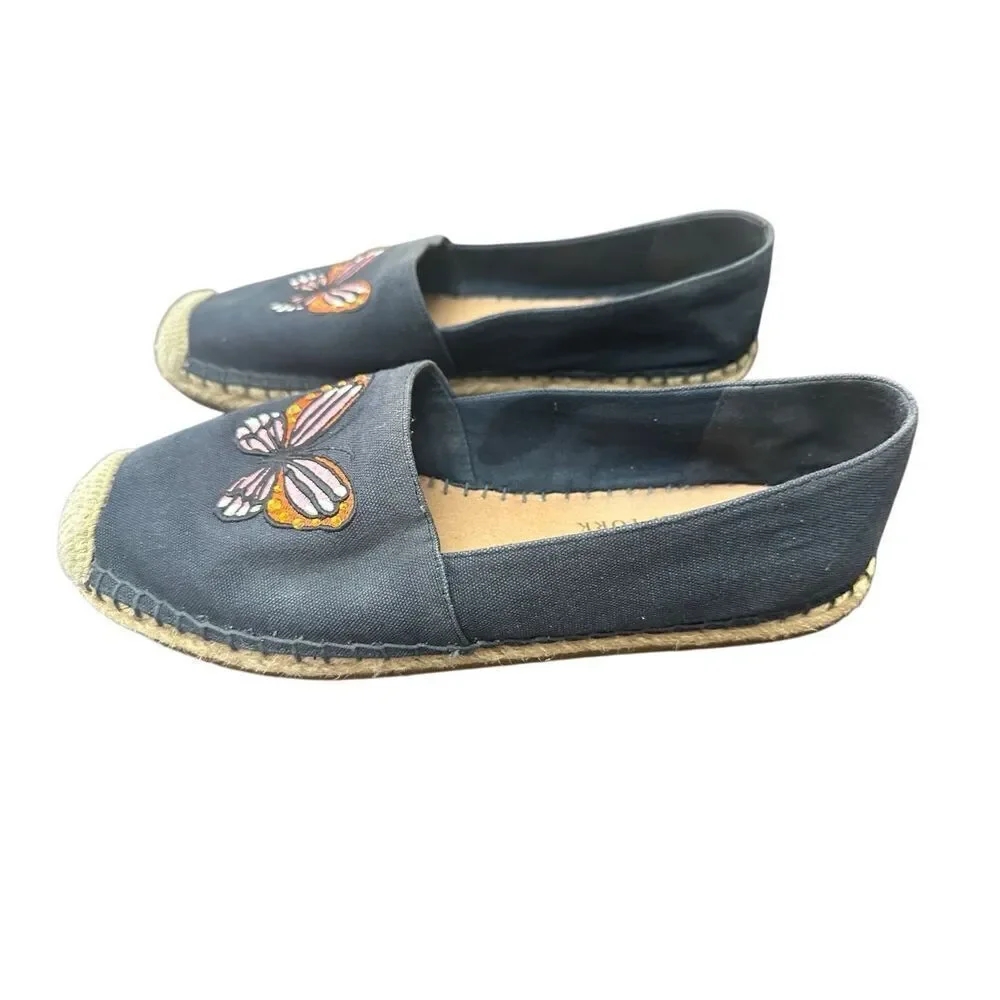 Kate Spade Aflutter Butterfly Embroidery Espadrille Flat Loafer Women Size 9B